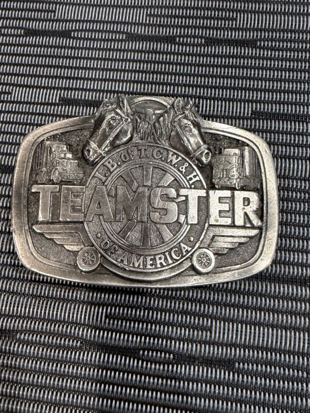 Teamster Pewter Belt Buckle - Silver Finish